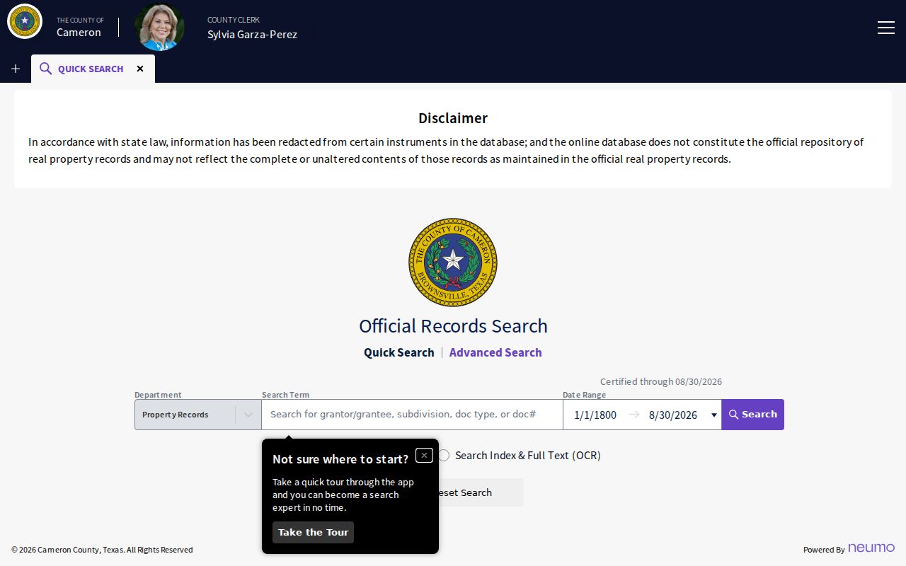 San Benito residents directory Cameron County official records search