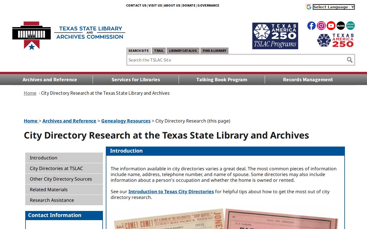 San Benito previous residents Texas State Library city-directory guide