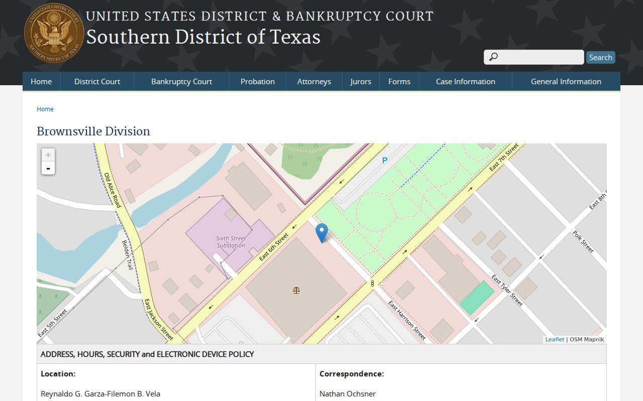 San Benito resident lookup route to the Brownsville federal court