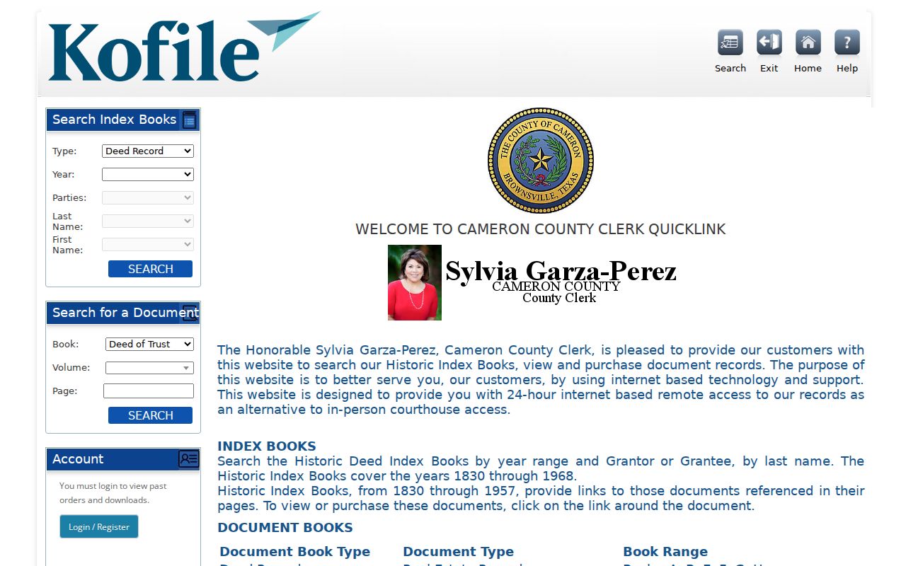 San Benito street directory Cameron historic deed index controls